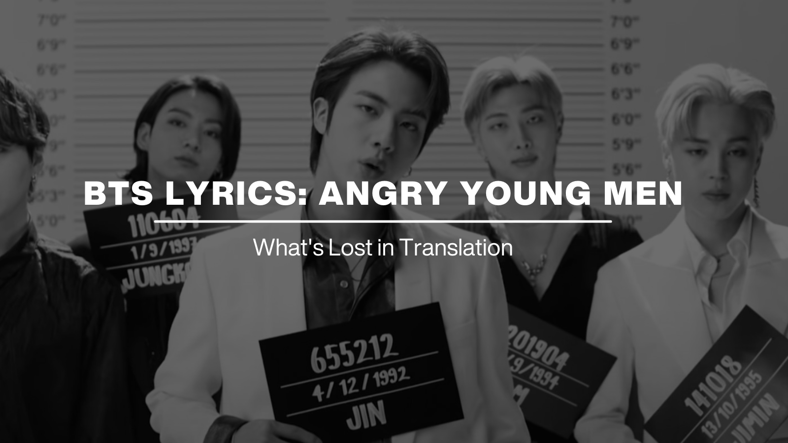 BTS LYRICS: Angry Young Men  EARPEACE