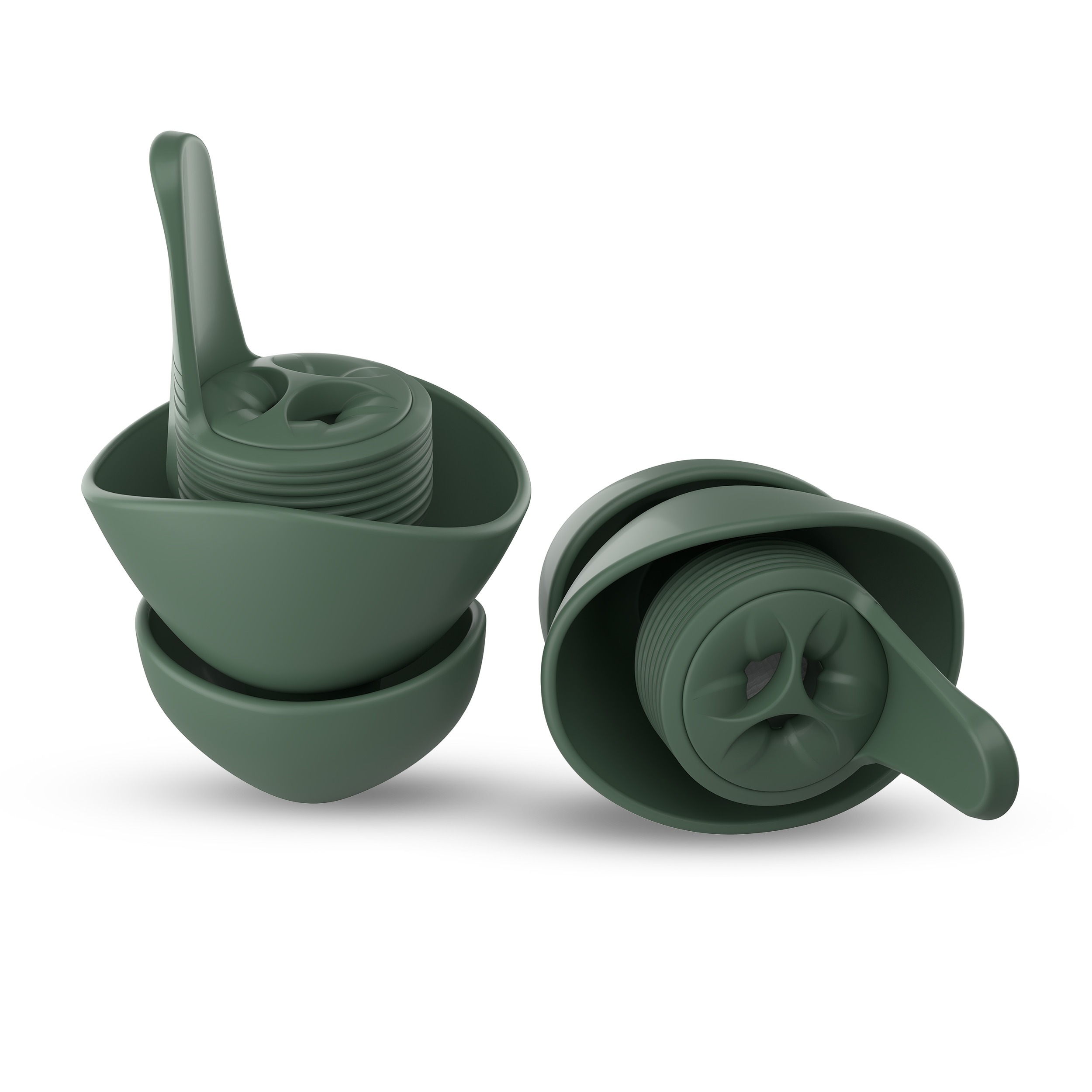 A pair of everyday earplugs in forest #color_forest