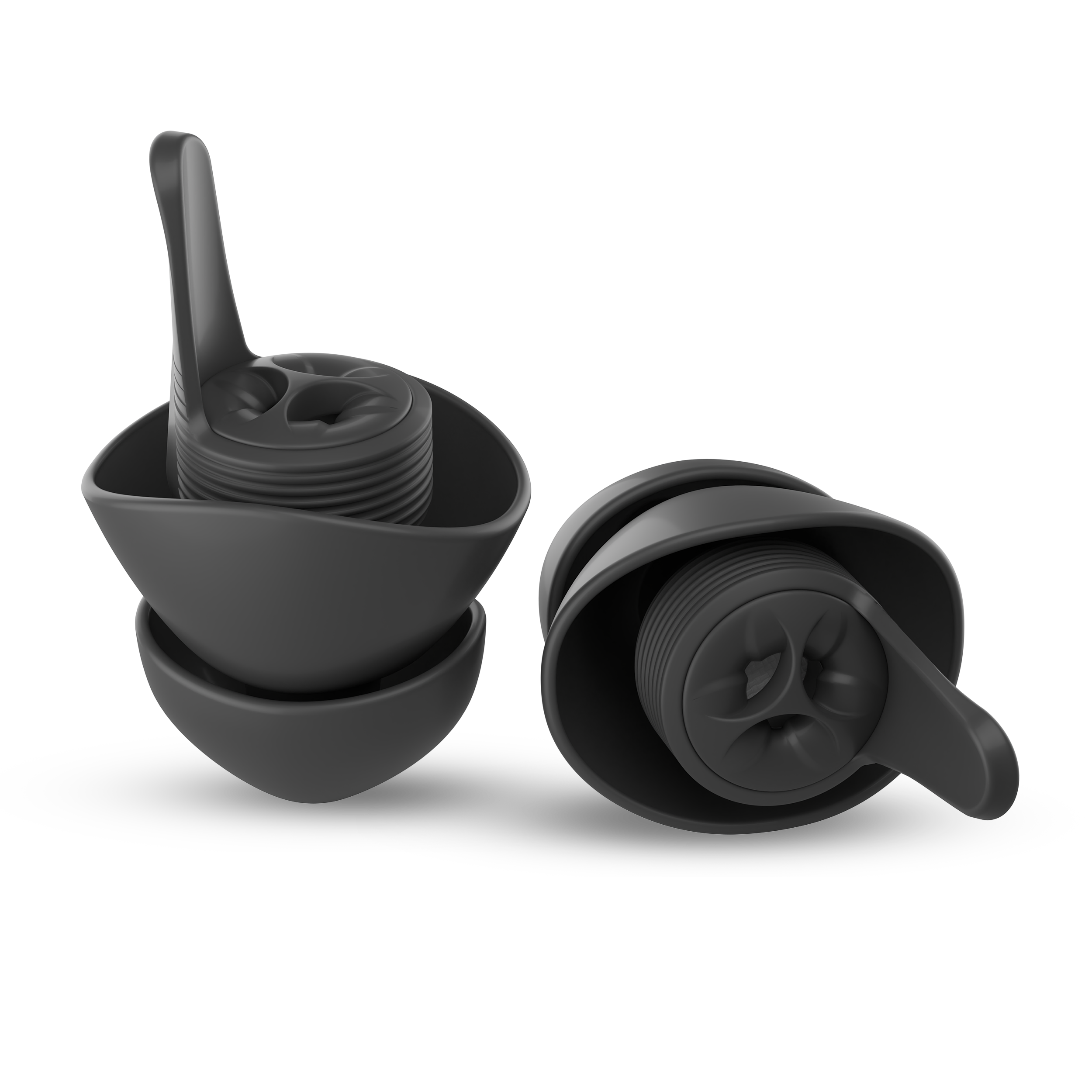 A pair of everyday earplugs in Black